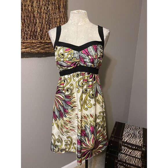 Anthropologie Alice & Trixie Wide Strap Summer Silk Dress Medium - Picture 3 of 7